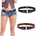 2 Pieces Elastic Belt Invisible Belt for Women Belt Without Buckle Unisex No Buckle Buckless Belt Men's Adjustable Elastic for Jeans Trousers Dress…