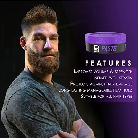 L3 Level 3 Hair Paste for Men - Long Lasting Hold Hair Styling Paste with Matte Finish - Adds Volume, Texture & Definition - Keratin Infused (Sample