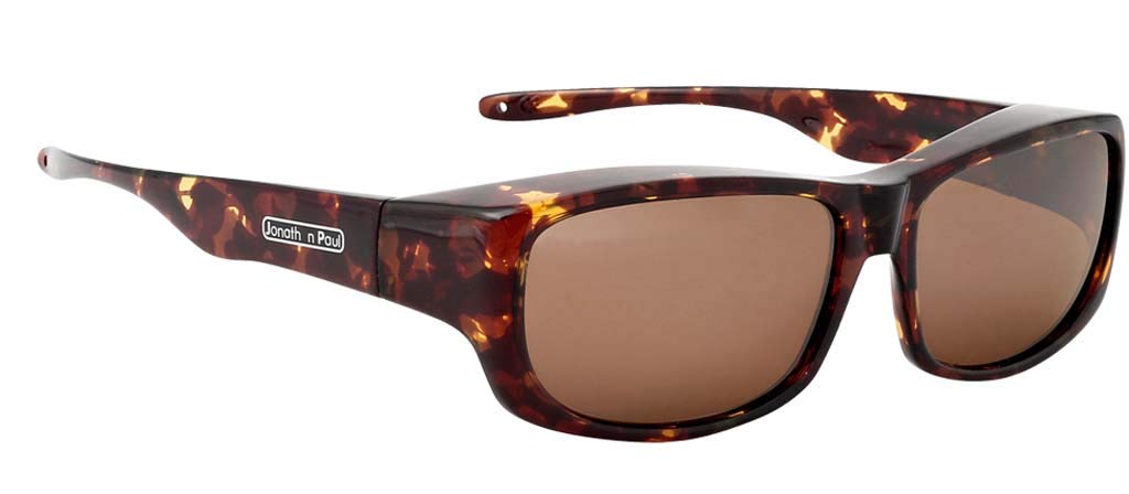 Jonathan Paul Pandera Polarized Fitover Sunglasses in Shiny Tortoise with Amber Lenses