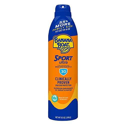 Banana Boat Sport Ultra SPF 30 Sunscreen Spray, 9.5oz, Banana Boat Sunscreen Spray SPF 30, Oxybenzone Free Sunscreen, Spray On Sunscreen, Water