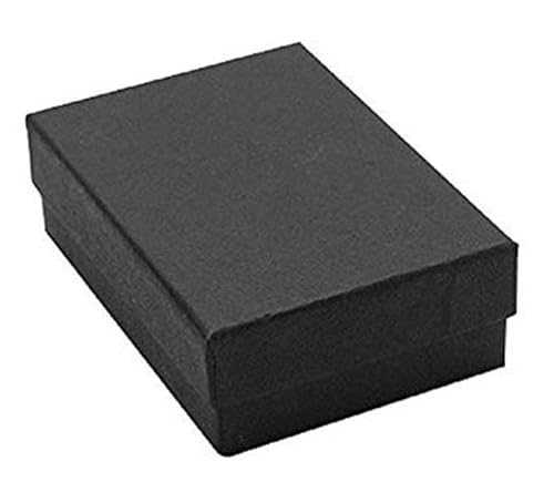 RJ Displays 16 Pack Cotton Filled Matte Black Paper Cardboard jewelry pendant, earring, neck chain, anklets, and bracelets Gift Packaging and Retail…