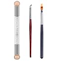 WOKOTO 3Pcs Nail Gradient Sponges Brush Pens Kit With Double Head Nail Sponge Pen Nail Gradient Brushes 3 Different Ombre Brushes For Gel Nails