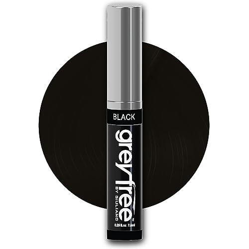 Greyfree Hair Mascara Root Touch-Up for Gray Hair | Precision Hairline Concealer for Brows & Beard (BLACK)