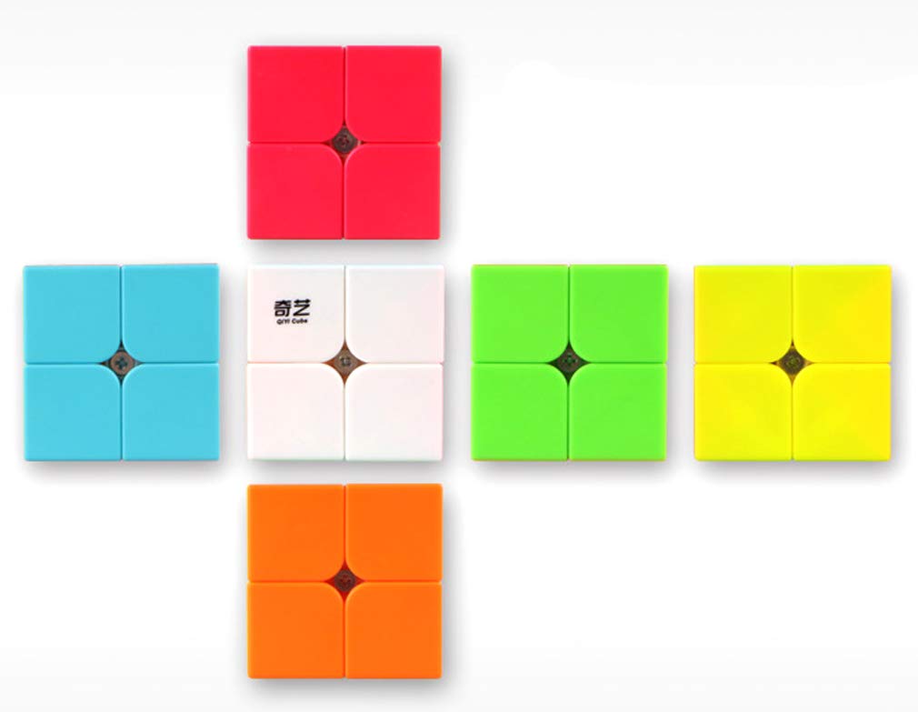 TANCH QIYI Speed Cube 2X2X2 No Stickers Magic Cube Puzzle Toy for Kids & Adults (Colorful)…
