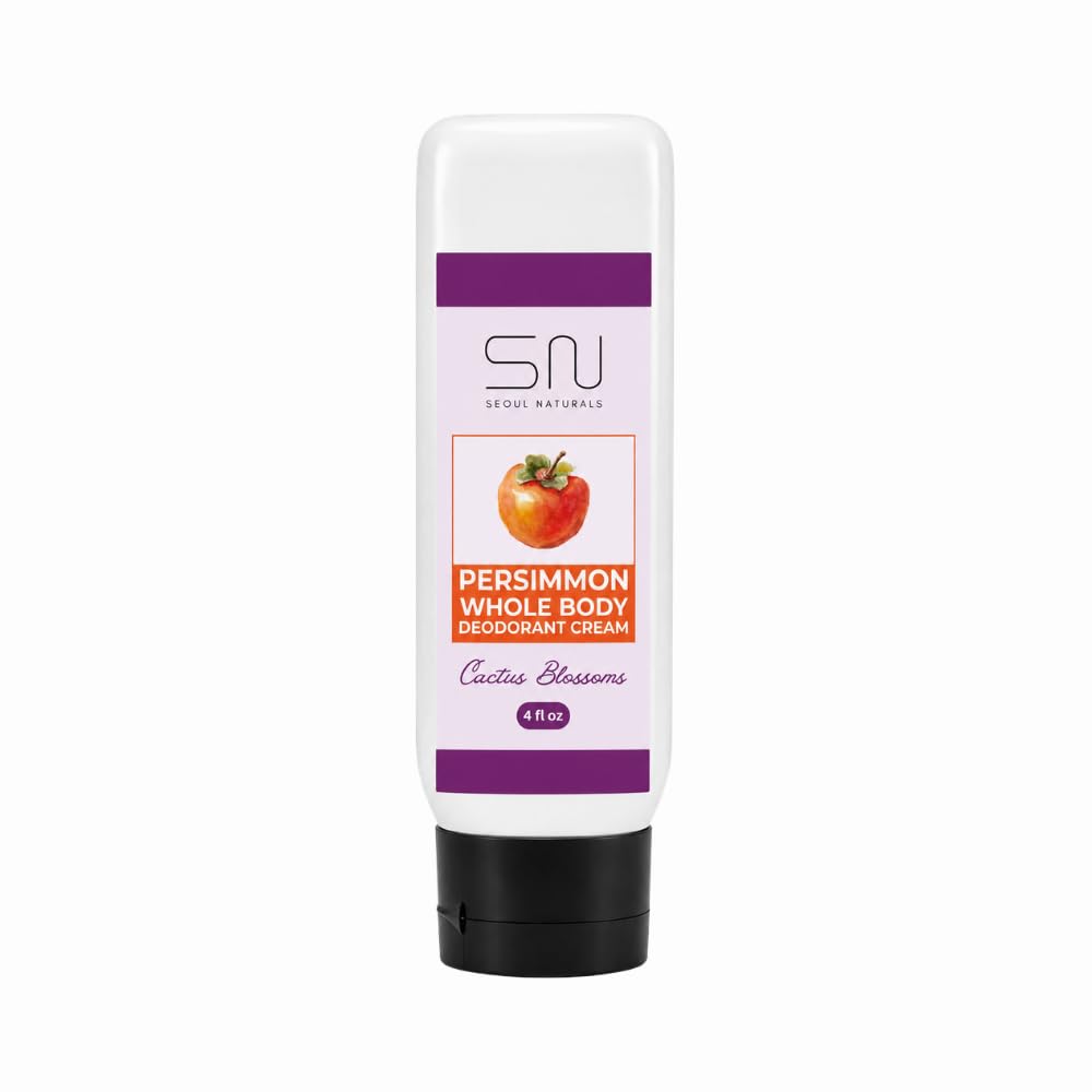Seoul Naturals Persimmon Whole Body Deodorant Cream, Cactus Blossoms Scented, Eliminates Nonenal Odors, k beauty inspired, 4fl oz Beauty and Personal Care Seoul Naturals