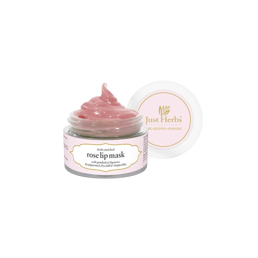 Just Herbs Organic Lip Mask For Dry, Pigmented & Chapped Lips - Vegan Moisturizing Lip Mask for Men & Women, Rose 15 gm Beauty and Personal Care Just Herbs