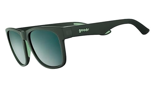goodr Mint Julep Electroshocks Polarized Sunglasses for Men & Women, Large Sized (BFG), Dark Green Solid Frame with Green Gradient Lenses, UV400
