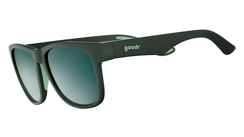 goodr Mint Julep Electroshocks Polarized Sunglasses for Men & Women, Large Sized (BFG), Dark Green Solid Frame with Green Gradient Lenses, UV400