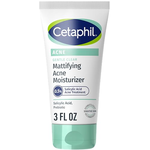 Cetaphil Face Moisturizer, Gentle Clear Mattifying Acne Moisturizer With 0.5% Salicylic Acid, Hydrates and Treats Sensitive Acne Prone Skin, Skin Care
