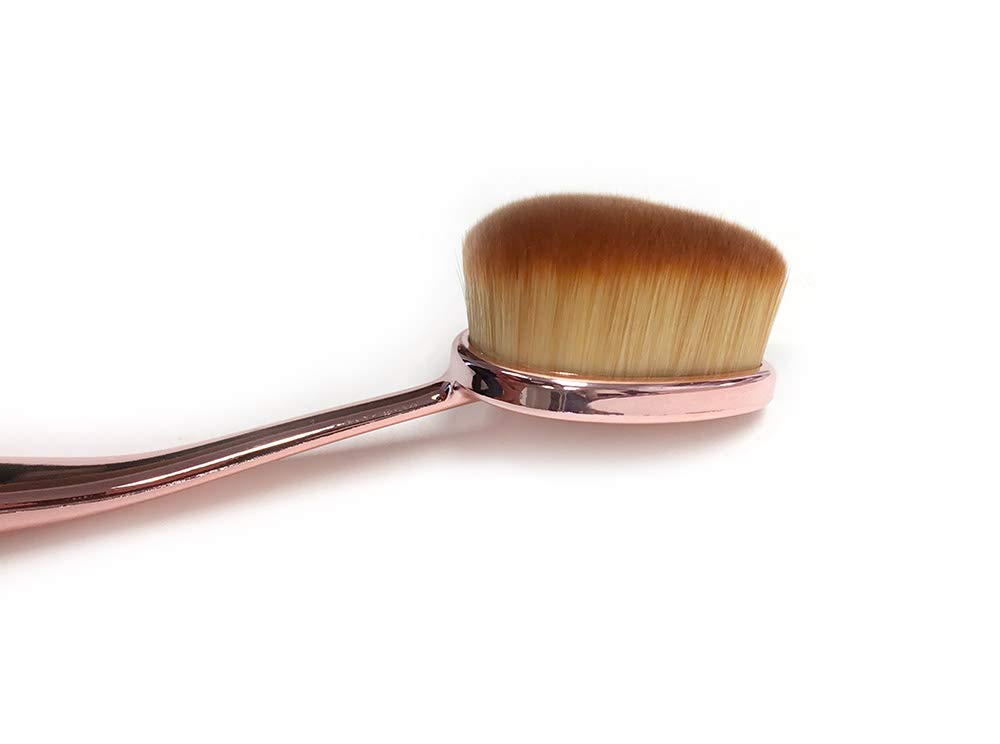 iBeauty™ Make Up Contour Brush FaceWand Mermaid Oval Soft Rose Gold- FB1011 (Powder) Cruelty Free - Vegan Friendly