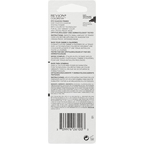 Revlon Eyeshadow Primer, ColorStay 24 Hour Eye Primer, Longwearing & Non-Drying Formula Infused wiith Shea Butter, 100 Universal, 0.33 Oz