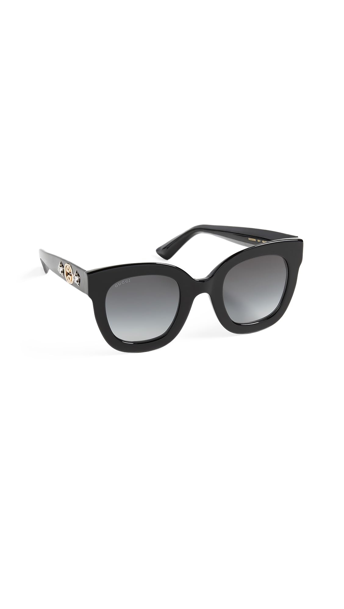 Gucci Women's Urban Stars Rectangle Sunglasses, Black/Grey, One Size