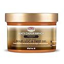 African Pride Black Castor Miracle Extra Hold Braid, Loc, Twist Gel - Extreme Hold Braiding Hair Gel, Edge Control & Tames Frizz, No Flake | Natural