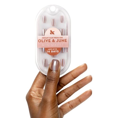 Olive & June Minimalist Instant Mani Press On Nails (Glue) | 42 Fake Nails, 21 Sizes | Non-Toxic, Long-Lasting Barely-There Look | Salon-Quality at Beauty & Personal Care Olive & June