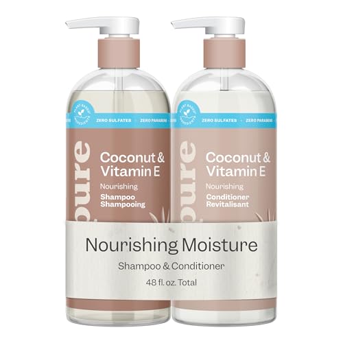 Renpure Coconut & Vitamin E Shampoo & Conditioner Set, Plant-Based - Nourishes & Seals In Moisture For Soft, Healthy Hair - For Dry, Lifeless Hair