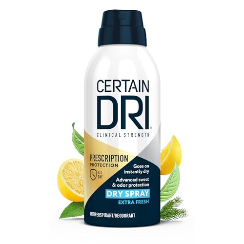 Certain Dri Prescription-Strength Clinical Antiperspirant Dry Spray - 72-Hour Sweat & Odor Protection for Men & Women - Extra-Fresh Scent