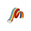 Rainbow Belt for Women D-Ring Buckle Canvas Web Belts (Rainbow, Free Size)