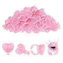 POCMKO 300PCS Heart Shape Eyelash Extension Rings, Lash Glue Cup for Volume Lashes Fan, Eyelash Extension Lash Rings