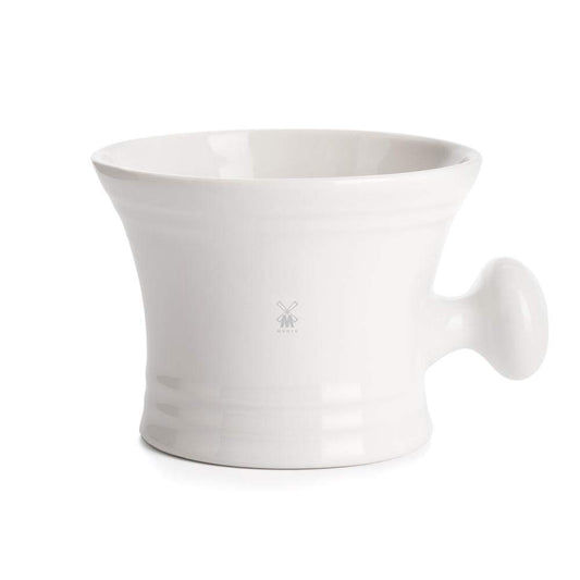 MUHLE White Porcelain Platinum Rim Shaving Mug - Shave Dish Accessory for Soaps and Creams, Modern White Design Beauty and Personal Care MÜHLE