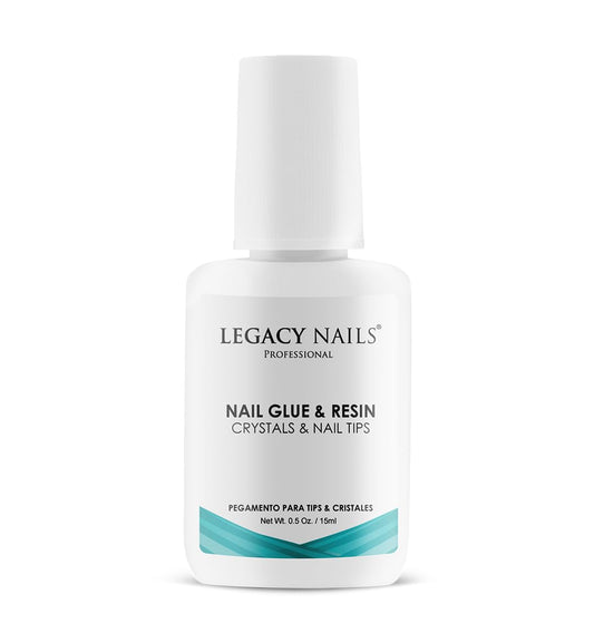 Legacy Nails Professional Nail Glue & Resin 0.5oz Brush-on; Ultra-Strong Adhesive for Nail Repairs, Tips & Extensions, Quick-Drying, Professional