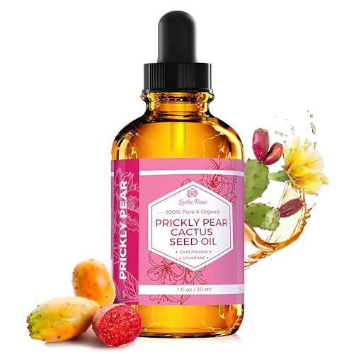 Leven Rose Prickly Pear Seed Oil (Barbary Fig) 100% Pure Organic Prickly Pear Oil, Extra Virgin, Cold Pressed, All Natural Face, Dry Skin & Body