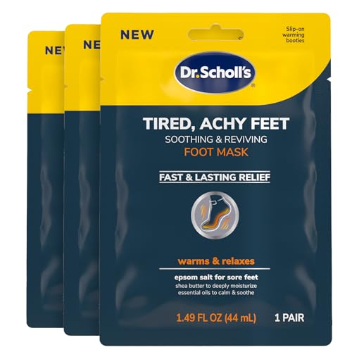 Dr. Scholl's® Tired, Achy Feet Soothing & Reviving Foot Mask, 3 Pair, Warming Booties Beauty & Personal Care Dr. Scholl's