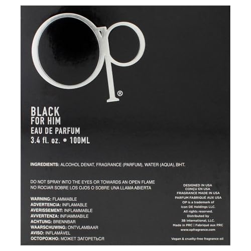 Ocean Pacific Op Black EDT for Men, 3.4 Oz