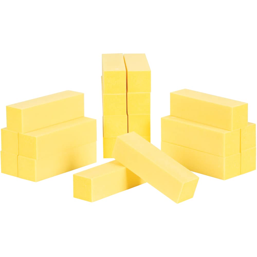 ForPro Professional Collection Ultra Gold Buffing Block, 240 Grit, Four-Sided Manicure & Pedicure Nail Buffer, 3.75" L x 1" W x 1" H, 20-Count