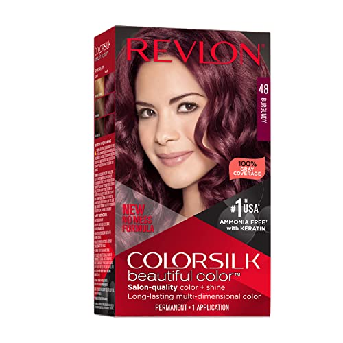 Revlon Colorsilk Beautiful Color Permanent Hair Color, Long-Lasting High-Definition Color, Shine & Silky Softness with 100% Gray Coverage, Ammonia