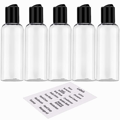 DNSEN 5 Pack 3.4 oz Travel Bottles for Toiletries TSA Approved Leakproof Plastic Empty Travel Size Bottles Containers with Labels Beauty and Personal Care DNSEN Default Title