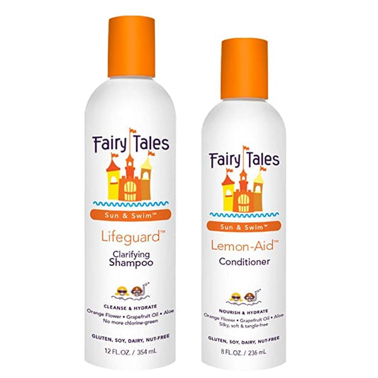 Fairy Tales Sun & Swim Shampoo & Conditioner for Kids - Chlorine Removal Swim Shampoo, Removes Green Pool Tones, Sea Salt & Mineral Buildup Beauty & Personal Care Fairy Tales