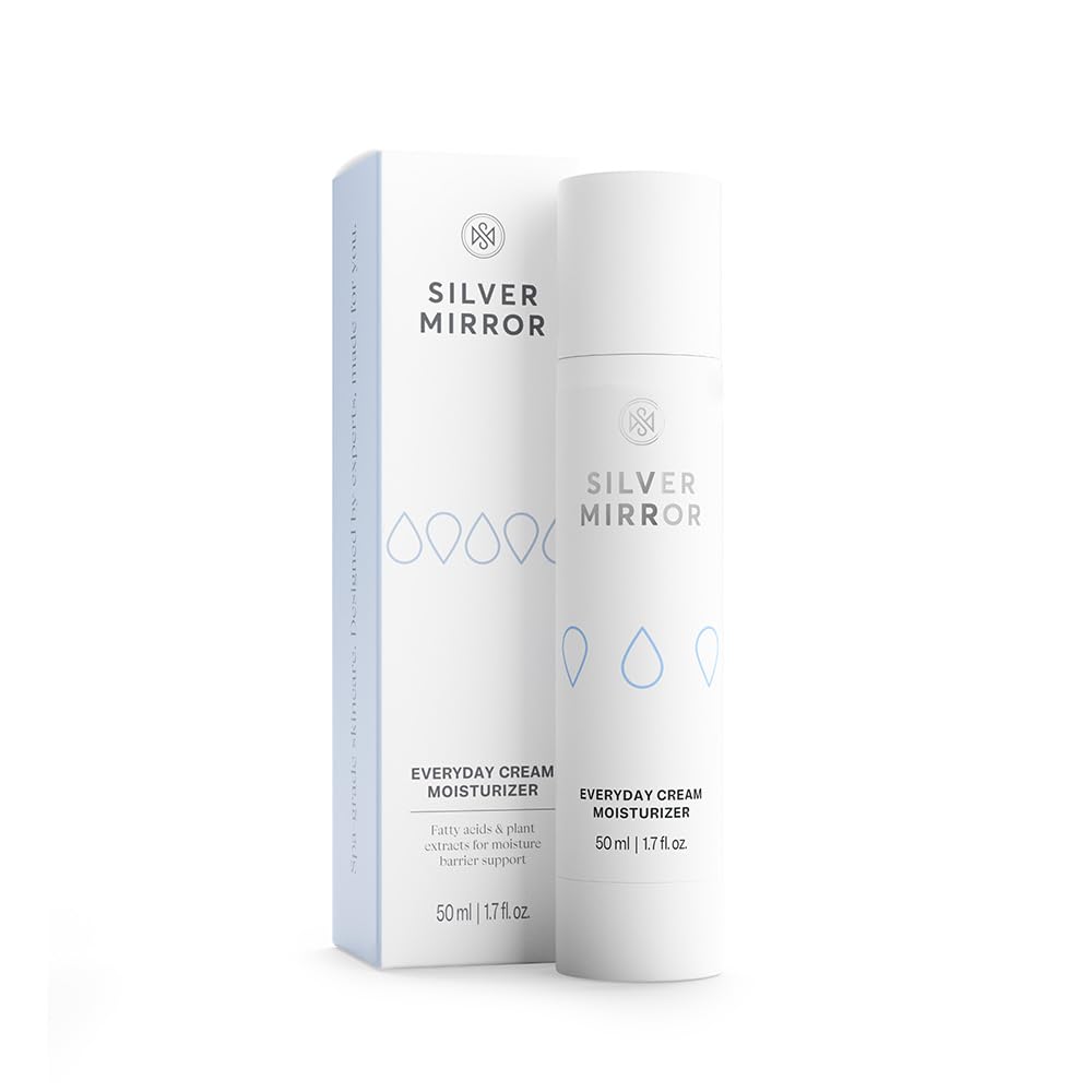 Silver Mirror Everyday Cream Moisturizer with Vitamin C & Grapeseed Oil, Hydrating Face Cream for Long Lasting Moisture, Barrier Support for All Skin