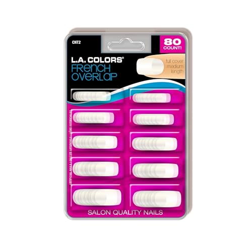 L.A. COLORS Nail Tips (carded), 80 CT Nail Tips - French Overlap CNT2A Beauty & Personal Care L.A. COLORS