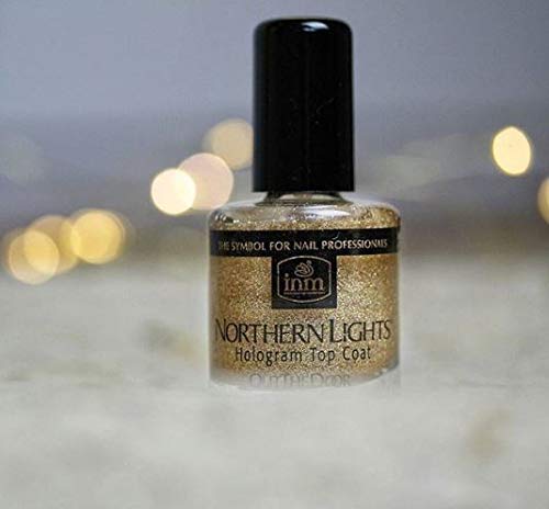 INM Northern Lights Hologram Top Coat Gold .5 oz Beauty & Personal Care INTERNATIONAL NAIL MANUFACTURERS