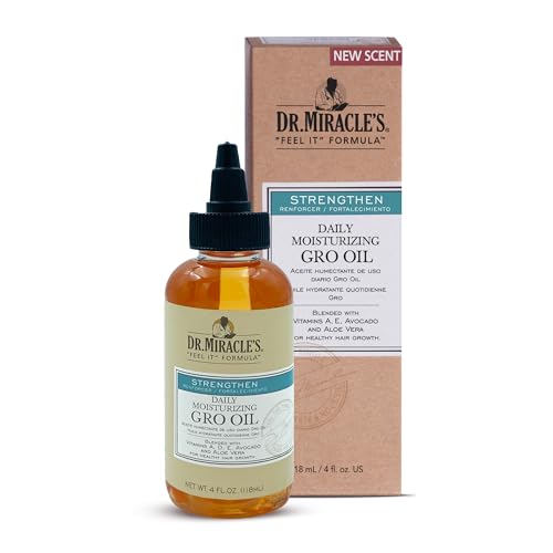 Dr. Miracle's Daily Moisturizing Gro Oil, Blended with Vitamins A, D, E, Avocado & Aloe Vera For Healthy Hair Growth, 4 Ounce