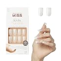 KISS Salon Acrylic, Press-On Nails, Nail glue included, 'Euphoria', French, Medium Size, Square Shape, Includes 28 Nails, 2g Glue, 1 Manicure Stick, 1 Beauty & Personal Care KISS