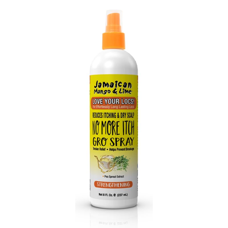 Jamaican Mango & Lime No More Itch Spray - Soothing Scalp Regular Relief for Locs, Braids, Twists & Protective Styles - 8 oz (Pack of 2)