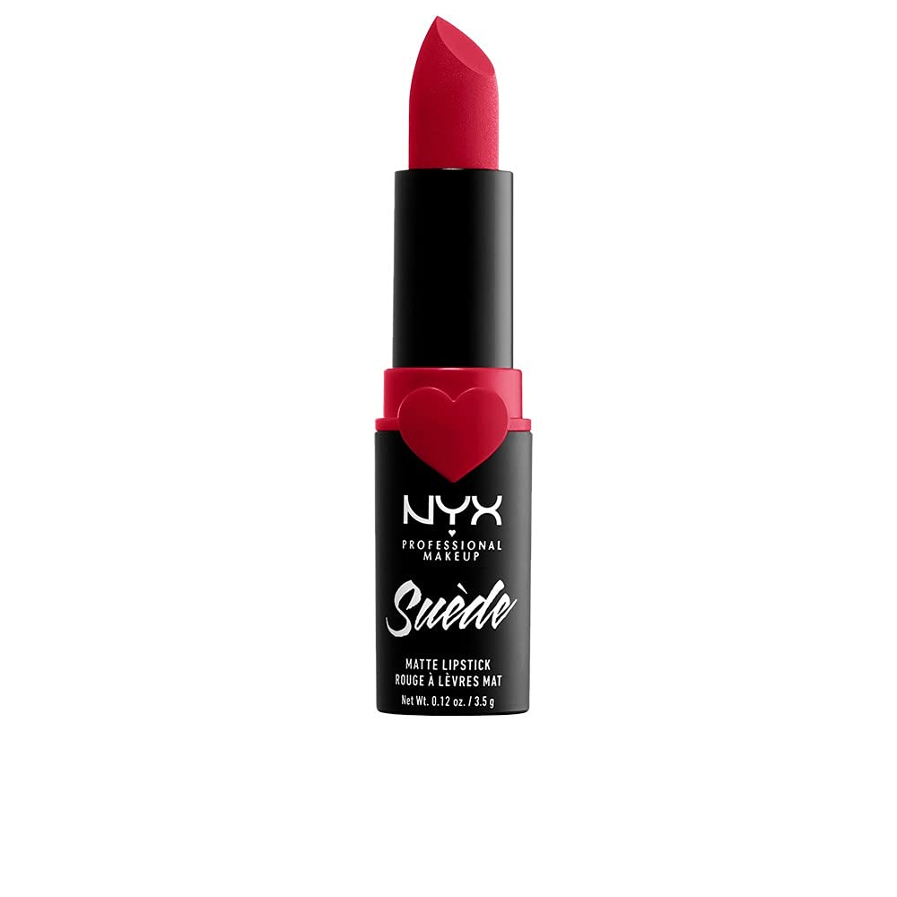 NYX PROFESSIONAL MAKEUP Suede Matte Lipstick, Vegan Formula - Spicy (True Red)