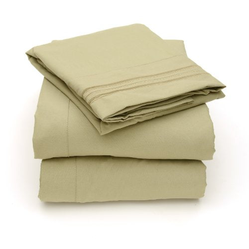 Sweet Home Collection 4 Piece 2000 12 Colors Collection Egyptian Quality Deep Pocket Bed Sheet Set, California King, Sage