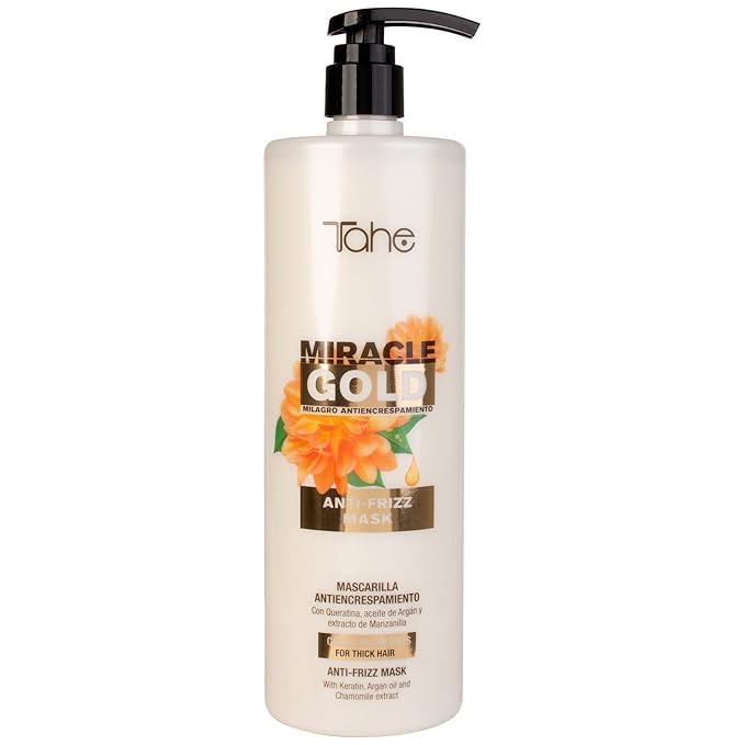 Tahe Miracle Gold For Frizz Control Kit - Shampoo 1000ml + Mask 1000ml