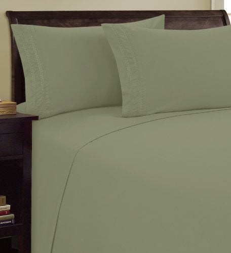 Elegant Comfort 1800 Premier Chain Design Hotel Quality Luxurious Silky Soft Wrinkle & Fade Resistant 4 pc Sheet Set, Deep Pocket Up to 16" Queen