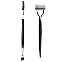 BETURY Eyelash Comb,Eyelashes Separator Curler+ Duo Eyebrow Brush and Spoolie Brush, False Eyelashes Applicator Tool 2PCS