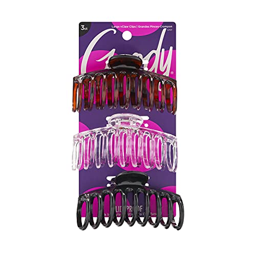 Goody Classics Large Sprial Claw Clips , Assorted Colors - Great for Easily Pulling Up Your Hair - Pain-Free Hair Accessories for Women, Men, Boys