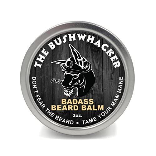 Badass Beard Care Beard Balm - The Bushwhacker Scent, 2 oz - All Natural Ingredients, Keeps Beard and Mustache Full, Soft and Healthy, Reduce Itchy