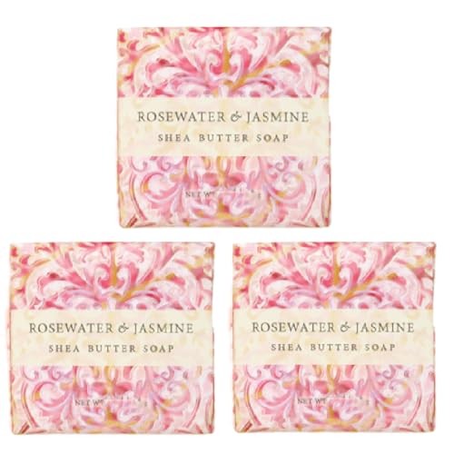 Greenwich Bay Trading Co. Botanic 1.9oz Soaps, Rosewater & Jasmine, 3 Pack
