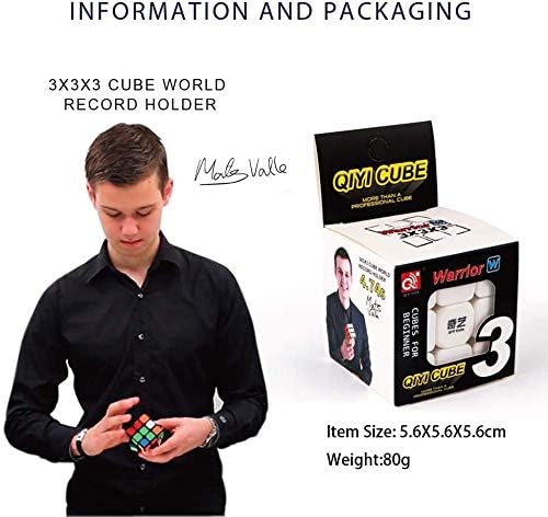 QY Toys Warrior W Speed Cube 3x3 – Stickerless 56mm Magic Puzzle Cube, Educational Toy to Improve Concentration, Standard Edition