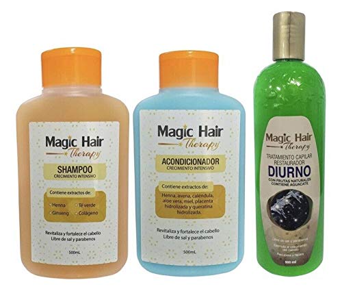 Magic Hair Therapy Shampoo, Acondicionador Crecimiento Intensivo y Tratamiento Capilar Restaurador Diurno