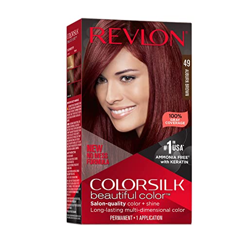 Revlon Colorsilk Beautiful Color Permanent Hair Color, Long-Lasting High-Definition Color, Shine & Silky Softness with 100% Gray Coverage, Ammonia