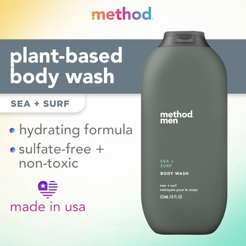 Method Men Body Wash, Sea + Surf, Paraben and Phthalate Free, 18 fl oz (Pack of 1)
