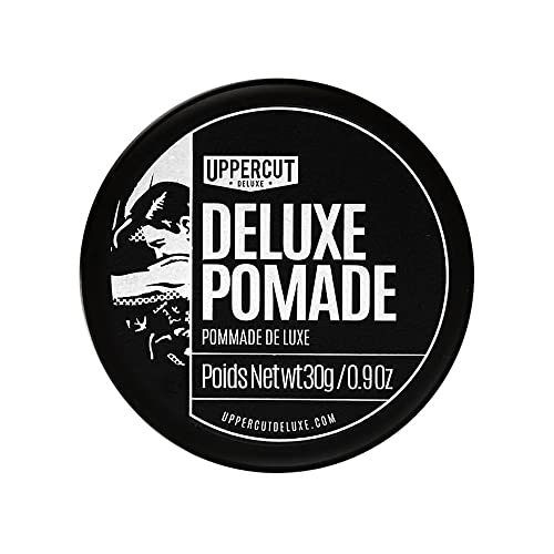 UPPERCUT DELUXE Deluxe Pomade, Midi 0.9 oz / 30g - Strong Hold, High Shine Hair Pomade - Water-Based, Easy Washout - Classic Barber Styling for Slick